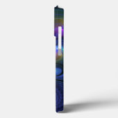 発光カラフル抽象芸術ブルーピンク緑フラクタル Case-Mate iPhoneケース (裏面 / 左)