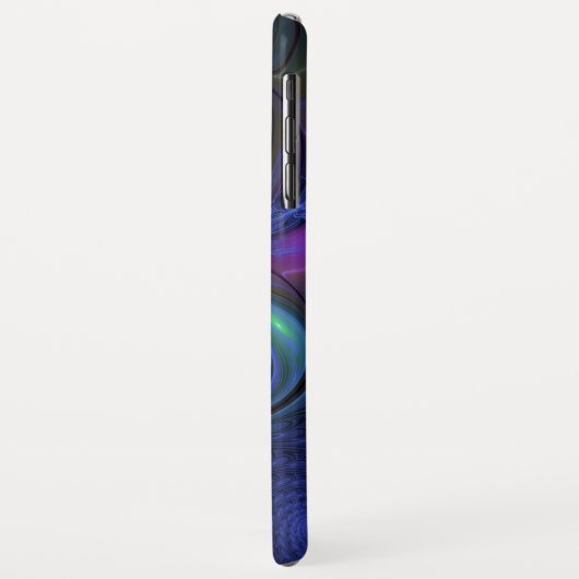 発光カラフル抽象芸術ブルーピンク緑フラクタル Case-Mate iPhoneケース (裏面/左)