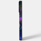 発光カラフル抽象芸術ブルーピンク緑フラクタル Case-Mate iPhoneケース (裏面 / 左)