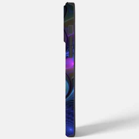 発光カラフル抽象芸術ブルーピンク緑フラクタル Case-Mate iPhoneケース (裏面 / 左)