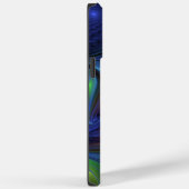 発光カラフル抽象芸術ブルーピンク緑フラクタル Case-Mate iPhoneケース (裏面 / 右)