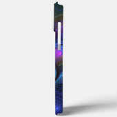 発光カラフル抽象芸術ブルーピンク緑フラクタル Case-Mate iPhoneケース (裏面 / 左)