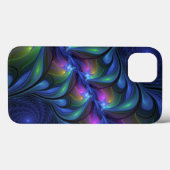 発光カラフル抽象芸術ブルーピンク緑フラクタル Case-Mate iPhoneケース (裏面 (横))