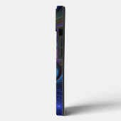 発光カラフル抽象芸術ブルーピンク緑フラクタル Case-Mate iPhoneケース (裏面 / 左)