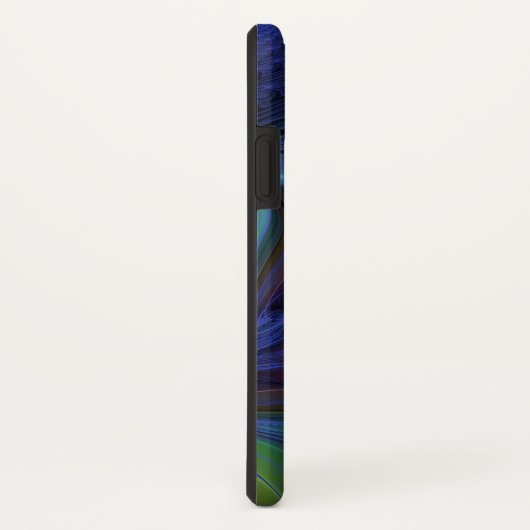 発光カラフル抽象芸術ブルーピンク緑フラクタル Case-Mate iPhoneケース (裏面/右)