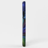 発光カラフル抽象芸術ブルーピンク緑フラクタル Case-Mate iPhoneケース (裏面/右)