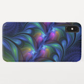 発光カラフル抽象芸術ブルーピンク緑フラクタル Case-Mate iPhoneケース (裏面(横))