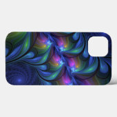発光カラフル抽象芸術ブルーピンク緑フラクタル Case-Mate iPhoneケース (裏面 (横))