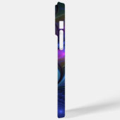 発光カラフル抽象芸術ブルーピンク緑フラクタル Case-Mate iPhoneケース (裏面 / 左)