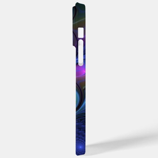 発光カラフル抽象芸術ブルーピンク緑フラクタル Case-Mate iPhoneケース (裏面 / 左)