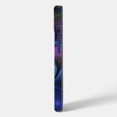 発光カラフル抽象芸術ブルーピンク緑フラクタル Case-Mate iPhoneケース (裏面 / 左)