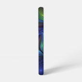 発光カラフル抽象芸術ブルーピンク緑フラクタル SAMSUNG GALAXYケース (左側面)