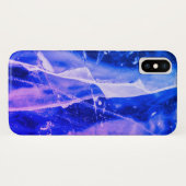 発光カラフル抽象芸術ブルーホワイトネイビーレギンス Case-Mate iPhoneケース (裏面(横))