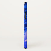 発光カラフル抽象芸術ブルーホワイトネイビーレギンス Case-Mate iPhoneケース (裏面/右)