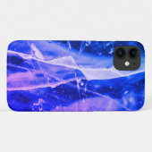 発光カラフル抽象芸術ブルーホワイトネイビーレギンス Case-Mate iPhoneケース (裏面(横))