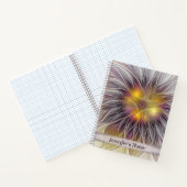 発光カラフル花、抽象芸術フラクタル名 ノートブック (内部)