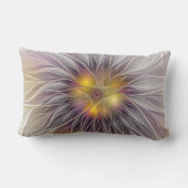 発光カラフル花、抽象芸術フラクタル名 ランバークッション (裏面)