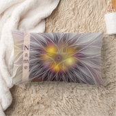 発光カラフル花、抽象芸術フラクタル名 ランバークッション (ブランケット)