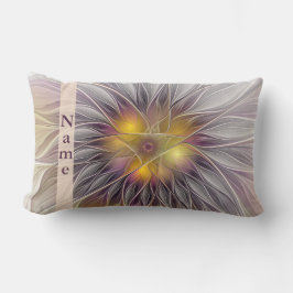 発光カラフル花、抽象芸術フラクタル名 ランバークッション