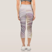 発光カラフル花、抽象芸術フラモダンクタル カプリレギンス (裏面)