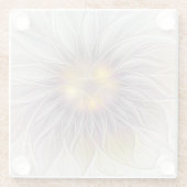 発光カラフル花、抽象芸術フラモダンクタル ガラスコースター (裏面)