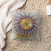 発光カラフル花、抽象芸術フラモダンクタル クッション (ブランケット)