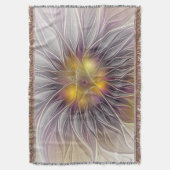 発光カラフル花、抽象芸術フラモダンクタル スローブランケット (正面縦)