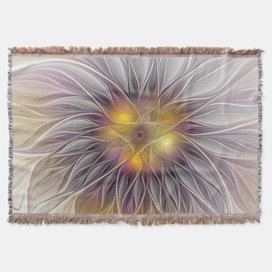 発光カラフル花、抽象芸術フラモダンクタル スローブランケット (正面)