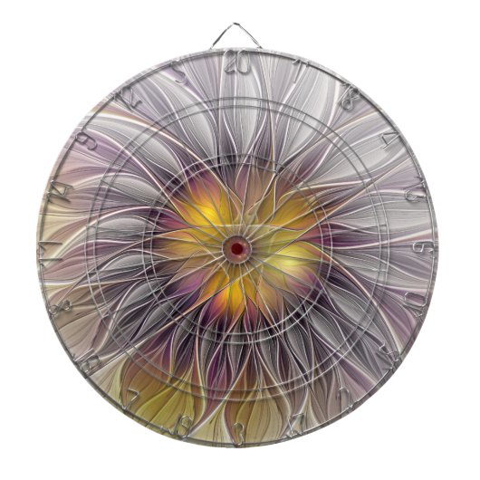 発光カラフル花、抽象芸術フラモダンクタル ダーツボード (正面)