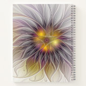 発光カラフル花、抽象芸術フラモダンクタル ノートブック (裏面)