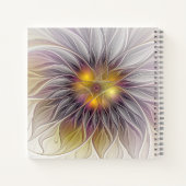 発光カラフル花、抽象芸術フラモダンクタル ノートブック (裏面)