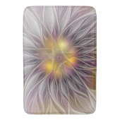 発光カラフル花、抽象芸術フラモダンクタル バスマット (正面縦)