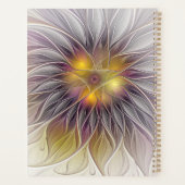 発光カラフル花、抽象芸術フラモダンクタル プランナー手帳 (裏面)