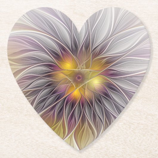 発光カラフル花、抽象芸術フラモダンクタル ペーパーコースター (正面)