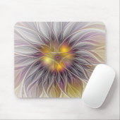 発光カラフル花、抽象芸術フラモダンクタル マウスパッド (マウス)