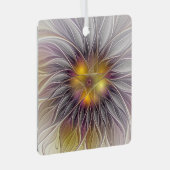 発光カラフル花、抽象芸術フラモダンクタル メタルオーナメント (正面右)