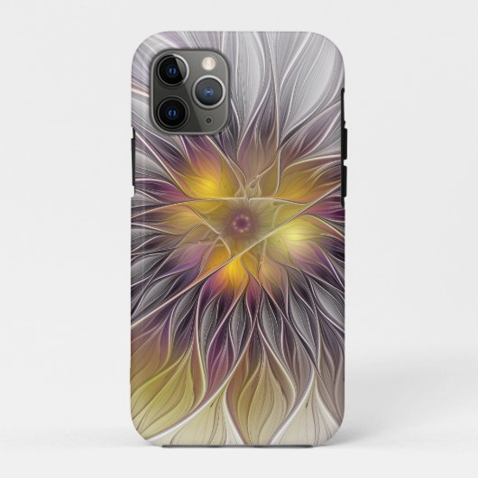 発光カラフル花、抽象芸術フラモダンクタル Case-Mate iPhoneケース (裏面)