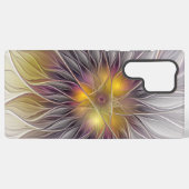 発光カラフル花、抽象芸術フラモダンクタル SAMSUNG GALAXYケース (裏面横)