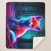 発光キツネ動物深い暗黒林 シェルパブランケット (正面)