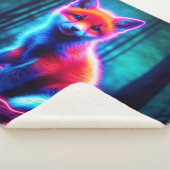 発光キツネ動物深い暗黒林 シェルパブランケット (3/4)