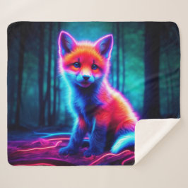 発光キツネ動物深い暗黒林 シェルパブランケット