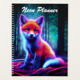 発光キツネ動物深い暗黒林 プランナー手帳