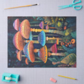 発光キノコカラフルジャングルの切り離し 薄葉紙 (クラフト)