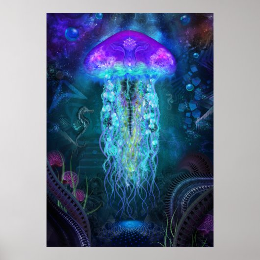 発光クラゲのポスター ポスター (正面)