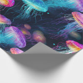 発光クラゲ水中パターン ラッピングペーパー (角)