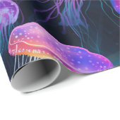 発光クラゲ水中パターン ラッピングペーパー (ロールコーナー)