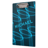 発光クール青色波パターパーソナライズされたン クリップボード (左)