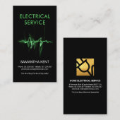 発光グリーン電波電気技師 名刺 (正面/裏面)