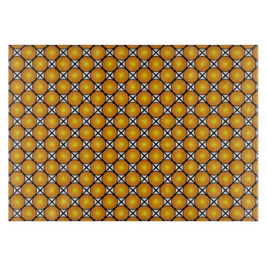 発光ゴールデンドット白黒格子パターン カッティングボード (正面)