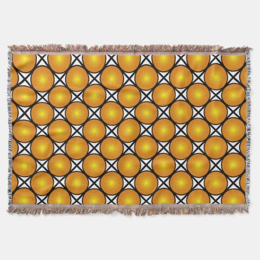 発光ゴールデンドット白黒格子パターン スローブランケット (正面)
